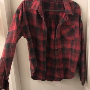 Brandy Melville red and black oversized flannel